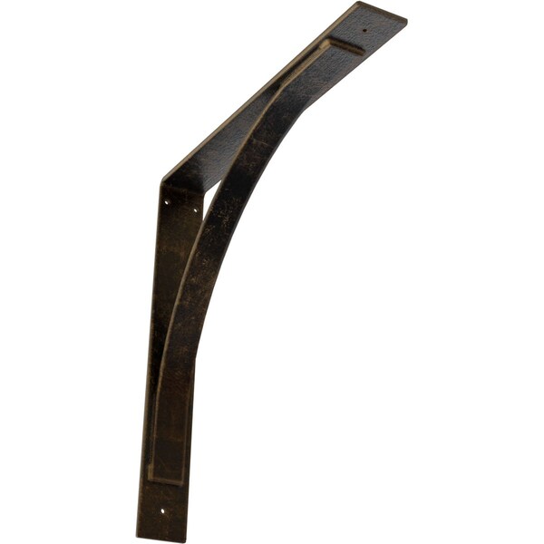 Ekena Millwork Morris Steel Bracket, Antiqued Brass 3"W x 22"D x 22"H BKTM03X22X22MOABS - main